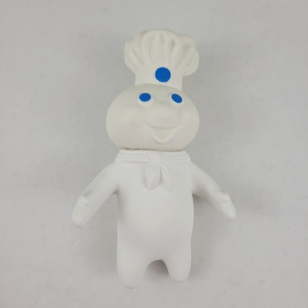 Pillsbury Doughboy White and Blue Rubber Doll Vintage 1971 Collectible